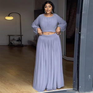 Set da Donna 2 Pezzi: <span class=keywords><strong>Top</strong></span> <span class=keywords><strong>a</strong></span> Maniche Lunghe con Scollo Tondo <span class=keywords><strong>e</strong></span> <span class=keywords><strong>Gonna</strong></span> <span class=keywords><strong>a</strong></span> <span class=keywords><strong>Vita</strong></span> <span class=keywords><strong>Alta</strong></span> - Product Image 3