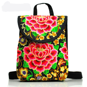 Sac à dos en toile brodée avec fermeture éclair pour femme, élégant, vintage, ethnique, floral, sac à main, sac de shopping, sac de voyage - Product Image 5