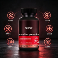 Gummies de créatine monohydrate 5000mg avec B6 B12 pour la croissance musculaire et la force, pré-entraînement, saveur fraise, 60 unités, pour adultes, sans gluten