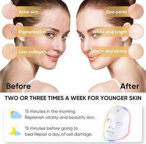 Nuovissima Maschera LED a 7 Colori per Trattamento Anti-Età e Acne, Ringiovanimento della Pelle, Terapia della Luce LED, Massaggiatore Facciale - Product Image 4
