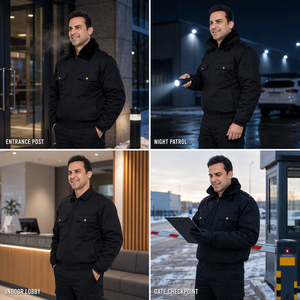 Giacca Imbottita da Lavoro <span class=keywords><strong>per</strong></span> <span class=keywords><strong>Uomo</strong></span> con <span class=keywords><strong>Collo</strong></span> in <span class=keywords><strong>Pelliccia</strong></span> Staccabile, Antivento, <span class=keywords><strong>per</strong></span> Guardie <span class=keywords><strong>di</strong></span> Sicurezza e Lavori all'Aperto - Product Image 3