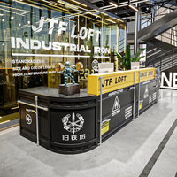 Bar industriel en acier inoxydable Table de réception caissier Restaurants Hôtel Réception Salle de sport Bureau moderne à vendre