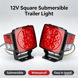 <span class=keywords><strong>Feux</strong></span> de <span class=keywords><strong>remorque</strong></span> submersibles étanches 12V, <span class=keywords><strong>feux</strong></span> arrière carrés à LED, <span class=keywords><strong>feux</strong></span> de freinage avec éclairage de plaque d'immatriculation pour <span class=keywords><strong>remorque</strong></span> de <span class=keywords><strong>bateau</strong></span> et de marchandises - Product Image 1