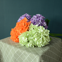 Haute unique tige de fleur d'hortensia artificielle prix usine vraie sensation de toucher feuille Latex salle de mariage fête fausse fleur