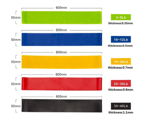 ชุดสายรัดออกกำลังกายขนาดเล็ก5ชิ้นสำหรับใช้ในบ้านฟิตเนสออกกำลังกาย - Product Image 3