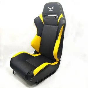 अनुकूलित लोगो पीला/काले पीवीसी चमड़े कार Reclinable रेसिंग सीटें खेल सीट के साथ डबल रेल 57*54.5*98 12 दिनों 100pcs 1042