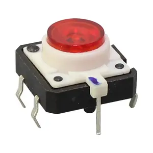 DaierTek 12X12X7.3mm 6 Pin Tact Switch with Red/ Green/Yellow/Blue/White LED 2 Way Tact Switch Push Button