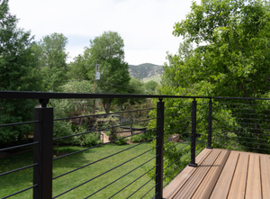 Kit de garde-corps de terrasse moderne en acier inoxydable avec revêtement en poudre noir mat pour villa - Product Image 6
