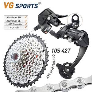 VG-Ensemble de chaîne de vélo vtt, <span class=keywords><strong>cassette</strong></span> 11-42T, 1x10 <span class=keywords><strong>vitesses</strong></span>, dérailleur arrière et manette de vitesse (ensemble 10 S 11-42T) - Product Image 4