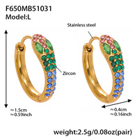 Boucles d'oreilles pour femmes en acier inoxydable de haute qualité, style géométrique à la mode, serties de diamants et de zircons