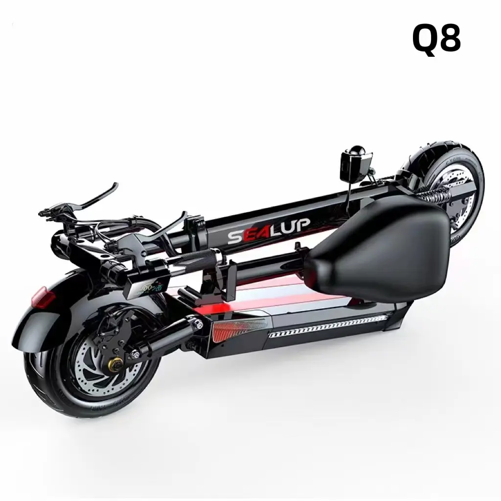 SEALUP Q8 ELECTRIC SCOOTER FRONT AND REAR DOUBLE SHOCK ABSORPTION SCOOTER FOR ADULTS WITH DUAL BRAKING SYSTEM FOLDING