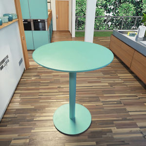 Mesa de comedor redonda moderna con patas de hierro al por mayor para el hogar y al aire libre para restaurantes y hoteles muebles de panel de madera - Product Image 6