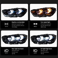 Nouveaux phares LED pour Série 1 F48 F49 2016-2019, mise à niveau retrofit, 36W 12V 6000K 6000 Lumens, ampoule D2H, clignotant universel
