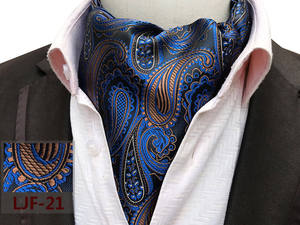 Cravate <span class=keywords><strong>Ascot</strong></span> de luxe pour homme, à nouer soi-même, en jacquard tissé à motif Paisley, pour mariage et fête - Product Image 5