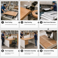 Meubles de bureau scolaires en gros, usine certifiée ISO, bureau en bois robuste avec tiroirs et étagère, fourniture Bunk Supply