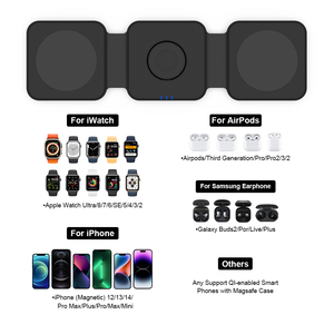<span class=keywords><strong>Chargeur</strong></span> de voyage rapide magnétique sans fil OEM 15W 3 en 1 <span class=keywords><strong>chargeur</strong></span> pliable pour IWatch - Product Image 6