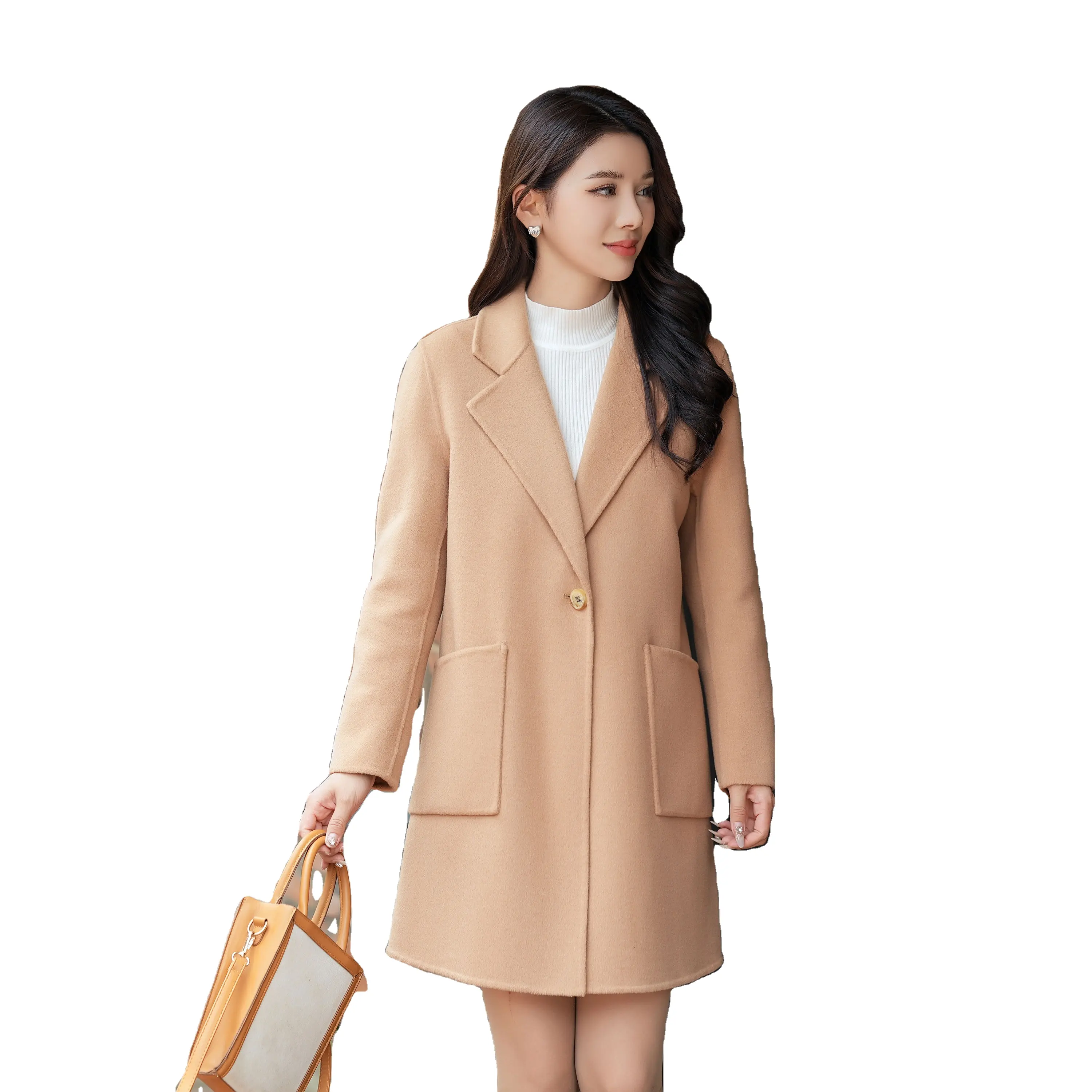 Fashionable Wool Mid-Length Coat Upgrade Wardrobe Double Collar Winter Woolen Warm Coat