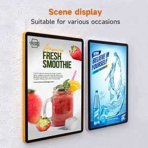 البيع من المصنع مباشرة إطار ملصقات الإعلانات مغناطيسي سمك 15 مم يمكن تركيبه على الجدار ملصقات أفلام الإعلانات من الألومنيوم مقاس A1/A2/A3/A4