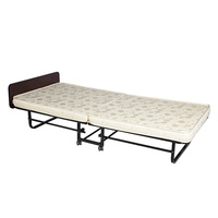 Lit pliant moderne en métal avec matelas pour hôtel, appartement, ferme - Cadre de lit réglable, montage facile