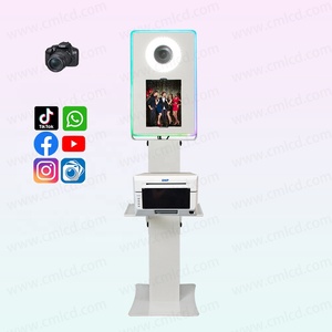 บูธถ่ายภาพสําหรับแผ่นขนา<span class=keywords><strong>ด</strong></span> 12.9 10.9 นิ้วพร้อมไฟแฟลชและไฟ LED รอบๆ บูธเสริมความงาม - Product Image 1