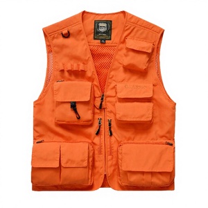 Gilet de sécurité antistatique en Oxford orange uni pour hommes, OEM |   Gilet tactique d'hiver durable pour l'extérieur, multi-poches, personnalisable - Product Image 2