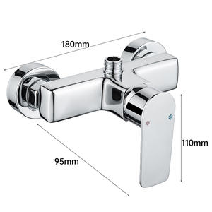 Grifo mezclador de bañera Morning Dew, 1 manija, válvula de cerámica, montado en la pared, grifo de ducha de agua fría y caliente - Product Image 3