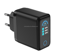 Nouveau chargeur intelligent à affichage numérique, adaptateur GaN PD 65W, chargeur rapide USB-C pour ordinateurs portables, tablettes et téléphones