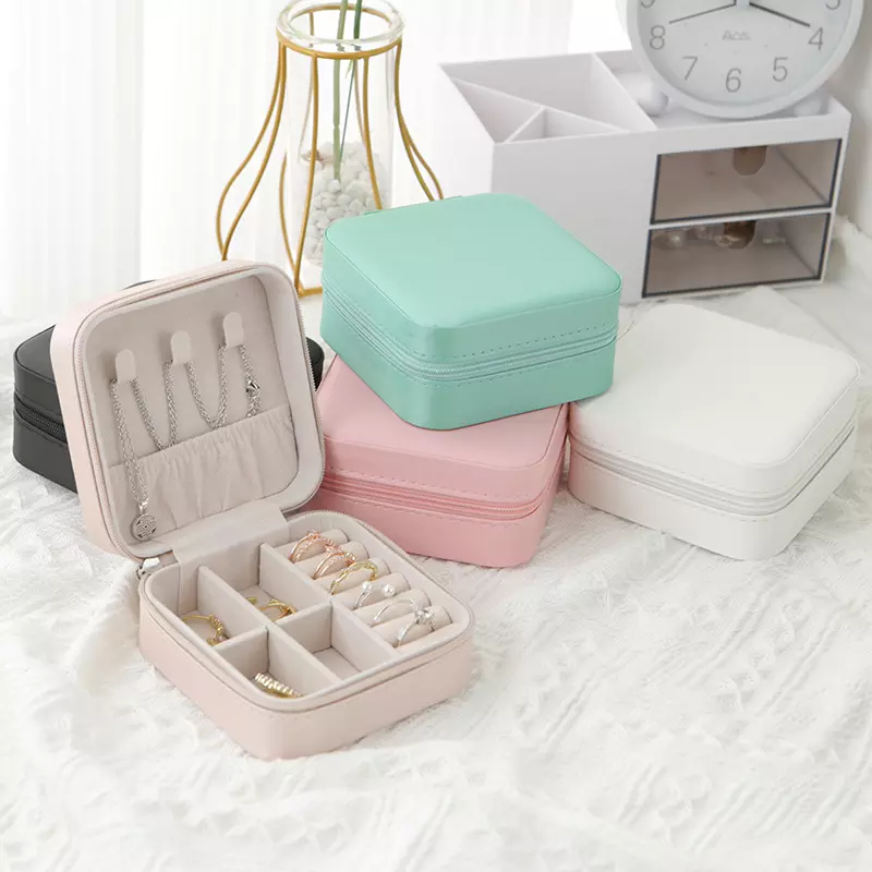 Портативные дорожные мини-шкатулки для украшений из искусственной кожи для женщин и девочек, маленькие органайзеры для сережек, колец, ожерелий, органайзер для ювелирных изделий, чехол для хранения