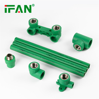 IFAN Matériaux de plomberie toutes tailles : Raccords coudés, en T, accessoires, connecteurs de tuyaux d'eau PPR injectés, vannes et raccords en plastique PPR