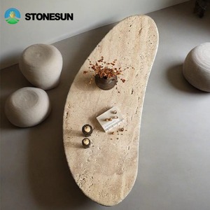 Table basse en <span class=keywords><strong>travertin</strong></span> moderne et durable StoneSun Furniture, table à thé centrale, <span class=keywords><strong>travertin</strong></span>, villa, Italie, décoration de <span class=keywords><strong>salon</strong></span>, naturel - Product Image 1