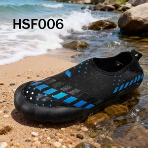 HY, Zapatos de Agua para Rescate Acuático, Fáciles de Usar, de Secado Rápido, para Actividades de Navegación, Fáciles de Poner y Quitar, Negros y Azules, Zapatos de Surf HSF006 - Product Image 1