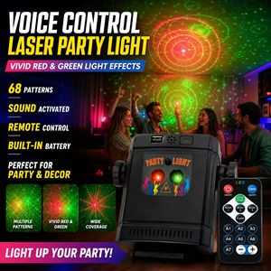 Projecteur laser RGB <span class=keywords><strong>LED</strong></span> rechargeable RC avec 68 motifs dynamiques pour soirées, discothèques, scènes, clubs, KTV, spectacles, théâtres et bars - Product Image 4