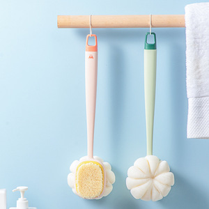 Brosse de bain 2-en-1 en nylon <span class=keywords><strong>UJU</strong></span> avec loofah, manche long, poils doux, pour exfoliation et gommage du dos - Product Image 5