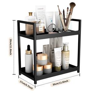 Cosmetics Organizer <b>Desktop</b> <b>Shelf</b> 30cm X 17cm 2 Tier Makeup Storage For Bathroom Or Dorm Room - Product Image 1