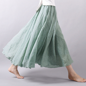 <span class=keywords><strong>Jupe</strong></span> mi-longue en coton et lin de haute qualité, taille élastique, <span class=keywords><strong>jupe</strong></span> en <span class=keywords><strong>Tulle</strong></span> plissée pour femmes - Product Image 3