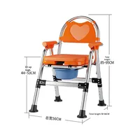Toilette portable 300 LBS pour personnes âgées, chaise-commode pliable en acier inoxydable, toilette de chevet pour soins à domicile et récupération