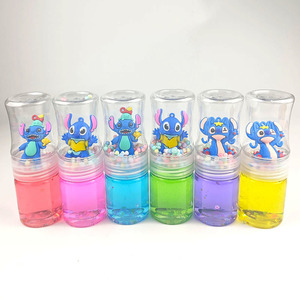 Hot Selling 12PCS Transparent Simple Color Bottle Glitter Stretchy <b>Crystal</b> Slime Kit with <b>Stitch</b> - Product Image 1