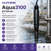 Électrode pH en ligne Aqua3100, sonde de pH étanche IP68, boîtier en ABS et fibre de verre 3/4 NPT pour le traitement de l'eau pure