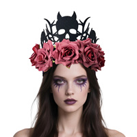 Mahkota Bunga Mawar Gothic Ramah Lingkungan untuk Halloween, Hiasan Kepala Penyihir, Cosplay Lolita, Bando Pengantin Unisex