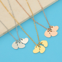 Collier tendance en acier inoxydable avec logo gravé, collier cœur pour enfants, cadeau pour couple