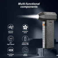 Kipas Genggam Mini Elektrik 130000RM Turbo Kecepatan Tinggi Bertenaga Baterai Motor Tanpa Sikat untuk Pembersihan RV, Mobil, Garasi