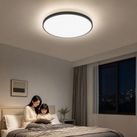 Plafonnier LED rond moderne à intensité variable, ultra fin, 18W 24W 40W 72W, pour intérieur, chambre, salon