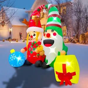 6ft goblin e scatole regalo decorazioni natalizie gonfiabili con luci a LED all'aperto forniture per feste ornamento