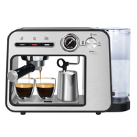 Machine à expresso intelligente avec manomètre 20 bars, écran tactile, moulin à café programmable et réglable, buse vapeur, mousseur à lait, double tasse