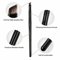Pinceau de maquillage professionnel KB129 avec fibre de haute qualité de 0,07 mm, virole en aluminium épaissie et manche en bois de qualité supérieure