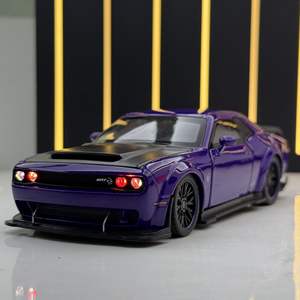 دييكاست جديدة محاكاة دودج SRT مع الصوت والإضاءة أبواب سحب مفتوحة سوبر سيارة تزيين نموذج زخرفة اللعب - Product Image 4