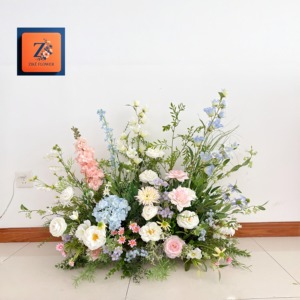 Arranjo Grande de Flores Artificiais Clássicas Coloridas para Centro de Mesa de Casamento, Feito à Mão, Duradouro, para Casamentos e Recepções - ZIKE - Product Image 2