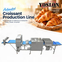 Ligne de production de croissants entièrement automatique YOSLON, 1500 pièces/h, machine industrielle de fabrication de pâtisserie, acier inoxydable S304, contrôle PLC de qualité alimentaire