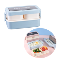 Lonchera Bento de Estilo Japonés, Linda y de Diseño Reciente, con 3 Compartimentos, Apta para Microondas, Hermética y Resistente a Fugas, para Adultos