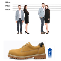 Baskets rehaussantes invisibles faites à la main en cuir véritable pour hommes, décontractées, pour l'extérieur, augmentant la taille de 6 cm